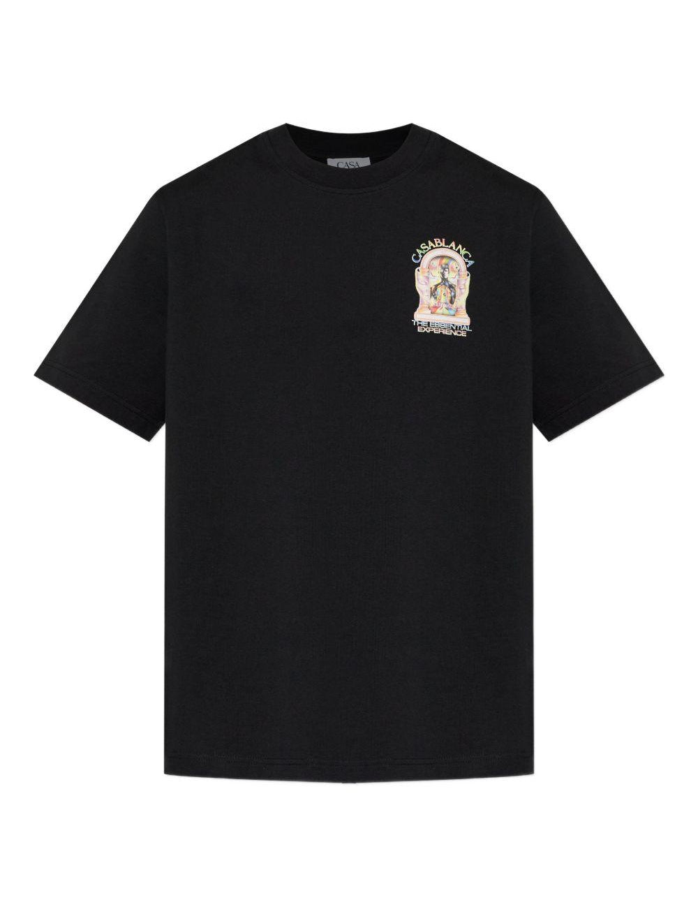T-shirt girocollo con stampa in nero Casablanca - uomo 