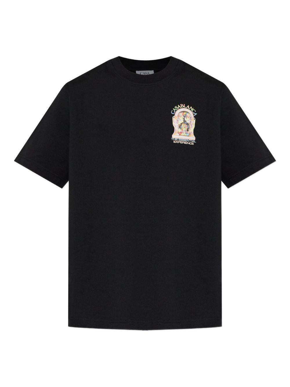T-shirt girocollo con stampa in nero Casablanca - uomo 