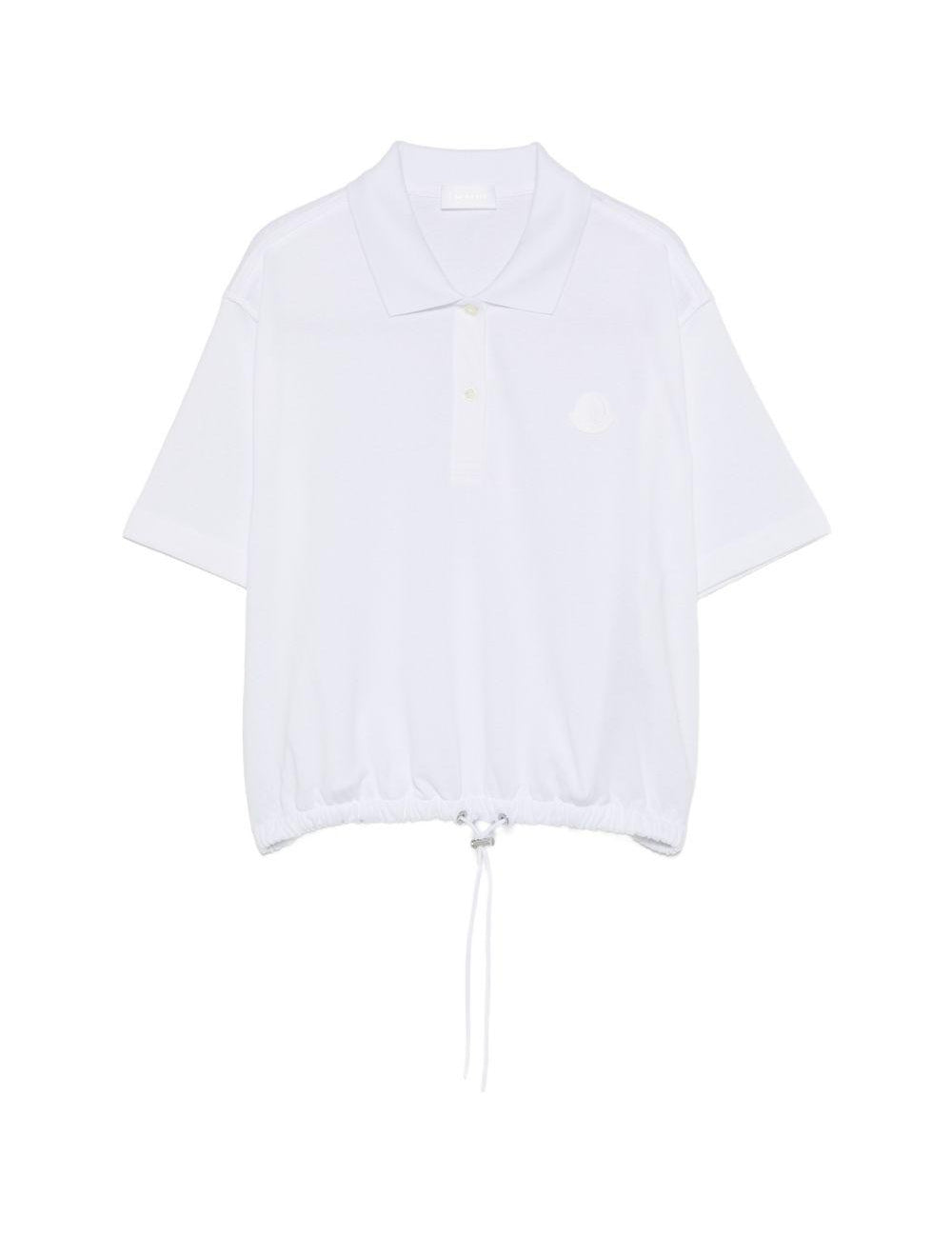 Polo con coulisse in bianco Moncler - donna 