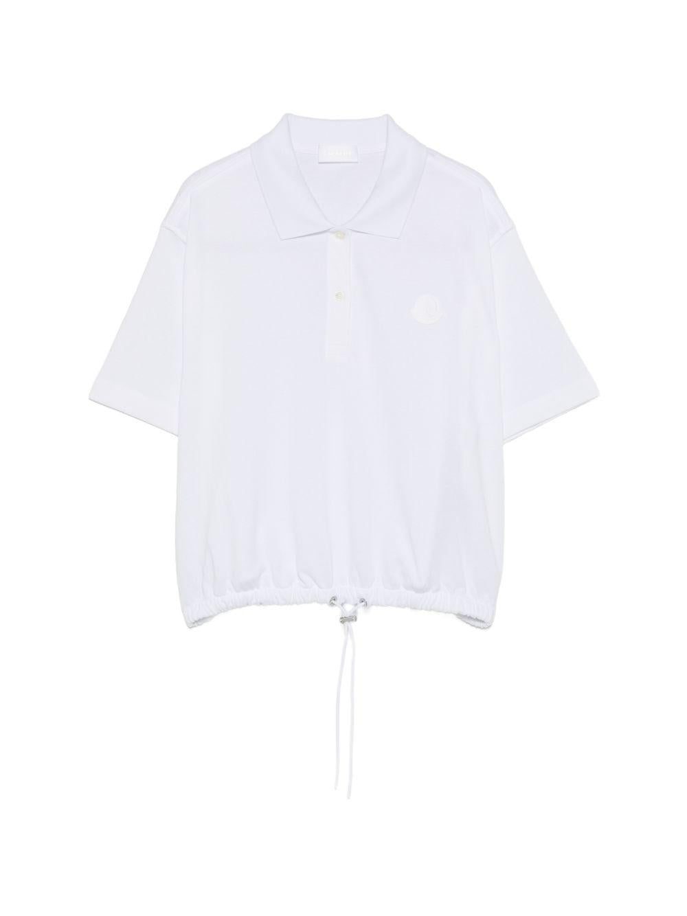 Polo con coulisse in bianco Moncler - donna 