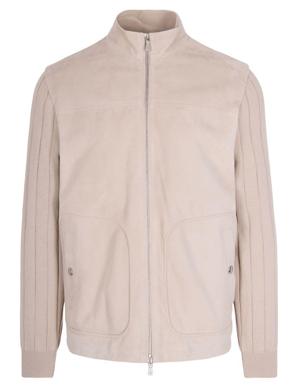 Giacca con inserti a coste in beige Eleventy - uomo 