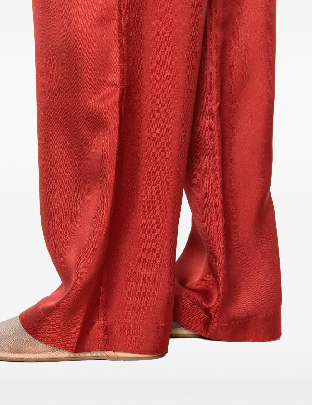 Pantaloni Alera con vita elasticizzata in rosso Loulou de saison - donna 