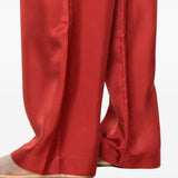 Pantaloni Alera con vita elasticizzata in rosso Loulou de saison - donna 