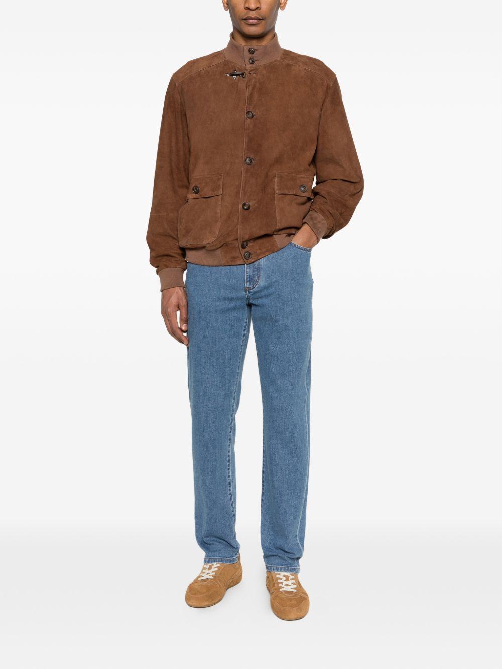 Giacca bomber in pelle in marrone Fay - uomo 