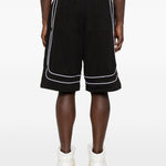 Pantaloncini a righe con coulisse in nero Rhude - uomo 