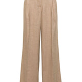 Pantaloni a gamba larga in beige - donna 
