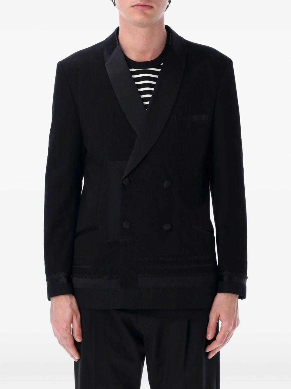 Blazer doppiopetto in nero Junya Watanabe - uomo 