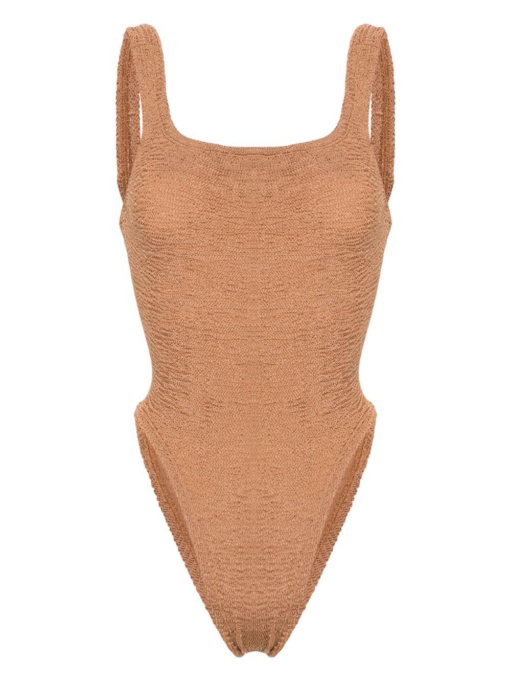 Costume intero square in marrone chiaro hunza g - donna 