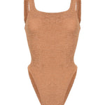 Costume intero square in marrone chiaro hunza g - donna 
