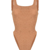 Costume intero square in marrone chiaro hunza g - donna 