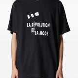 T-shirt a maniche corte in nero Yohji yamamoto - uomo 