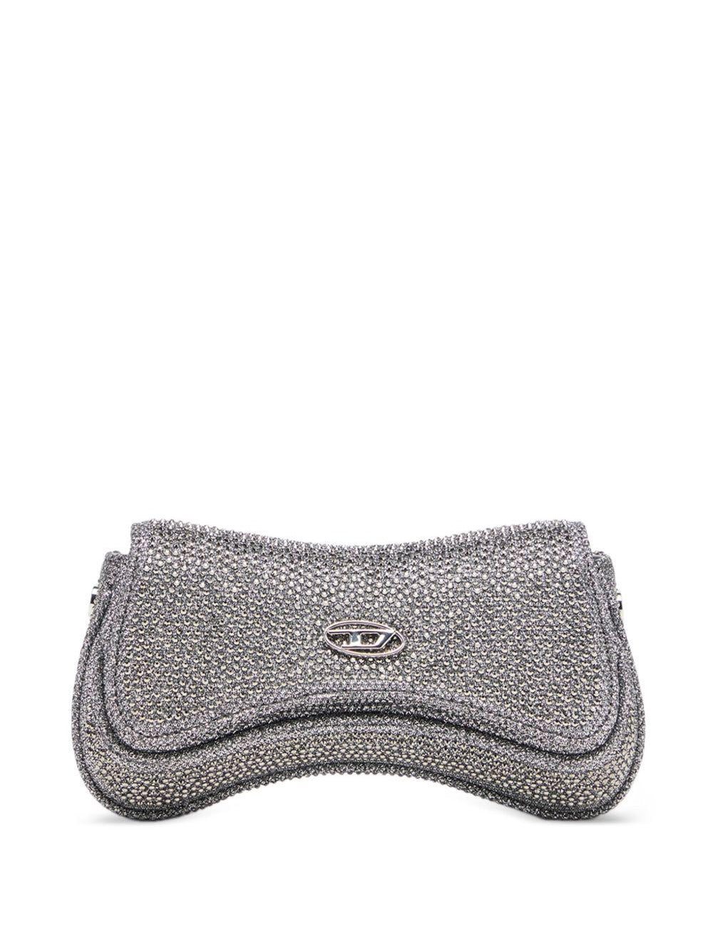 Borsa con cristalli in argento Diesel - donna 