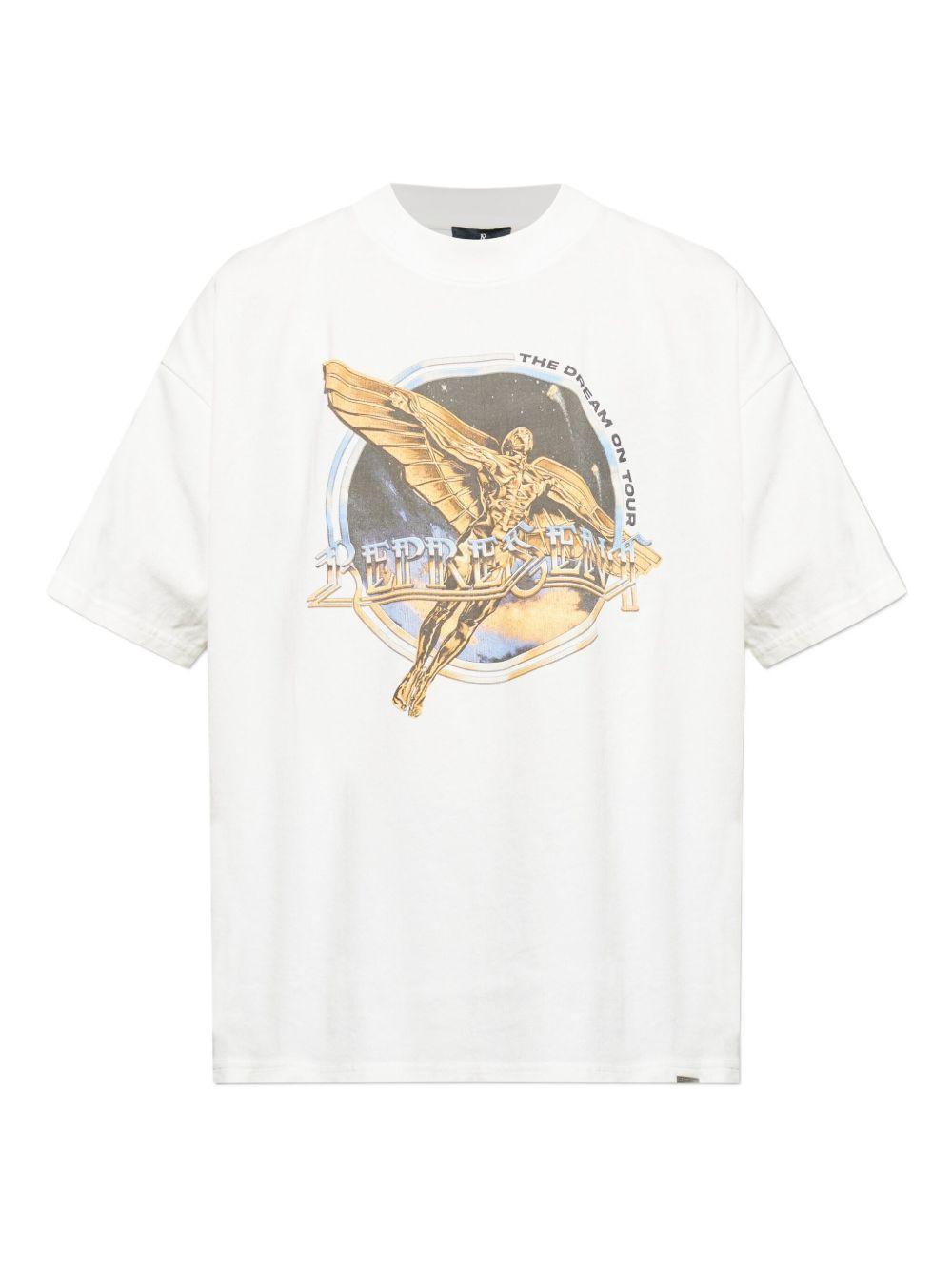 T-shirt con stampa grafica golden tour in bianco Represent - uomo 