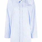 Camicia gessata in azzurro R13 - donna 