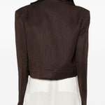 Blazer crop in lino in marrone Batakovic - donna 