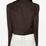 Blazer crop in lino in marrone Batakovic - donna 