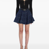 Top con bottoni in pizzo in nero Self-portrait - donna 