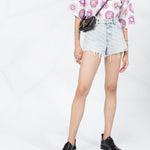 Shorts denim a vita alta Bite in blu Alexander wang  - donna 
