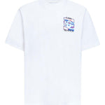 T-shirt girocollo con logo in bianco Casablanca - uomo 