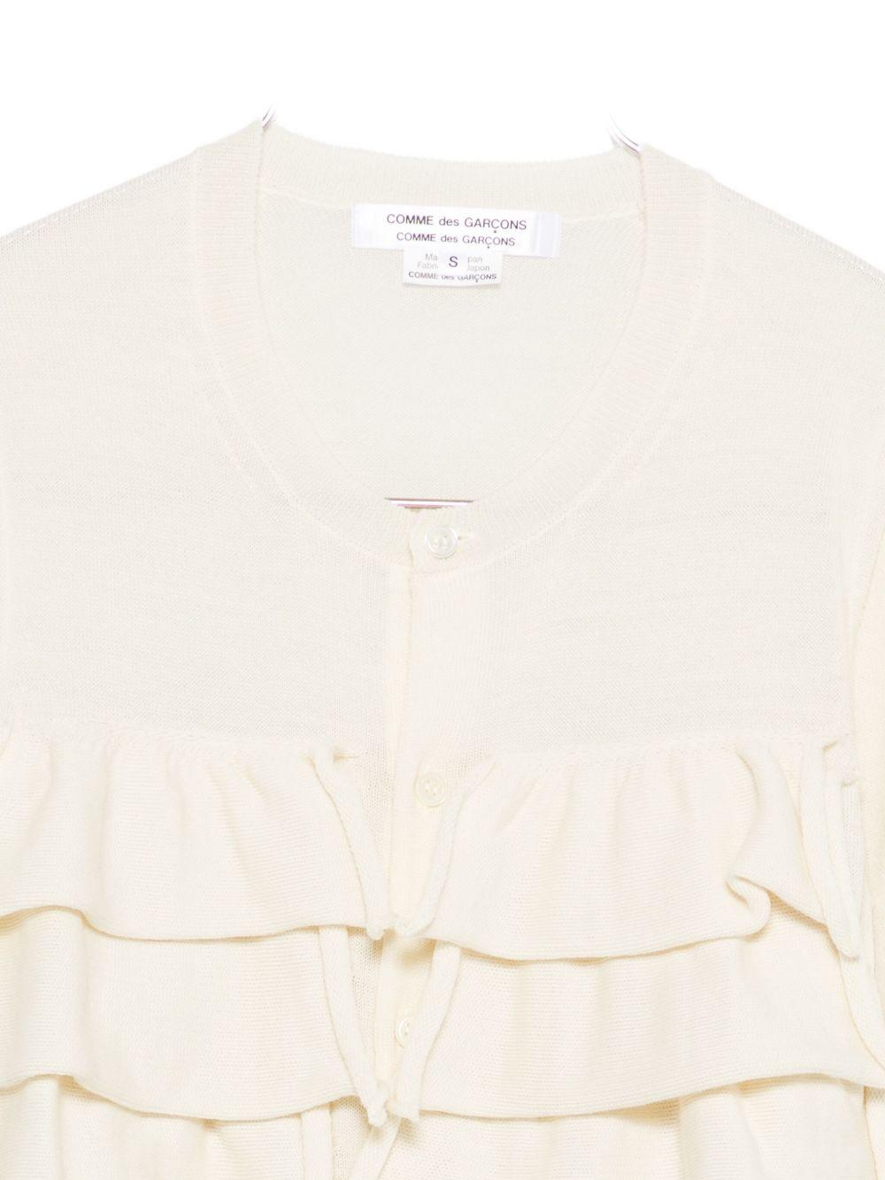 Cardigan a maniche lunghe con ruches in avorio Comme des garcons comme des garcons - donna 