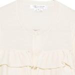 Cardigan a maniche lunghe con ruches in avorio Comme des garcons comme des garcons - donna 