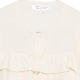 Cardigan a maniche lunghe con ruches in avorio Comme des garcons comme des garcons - donna 