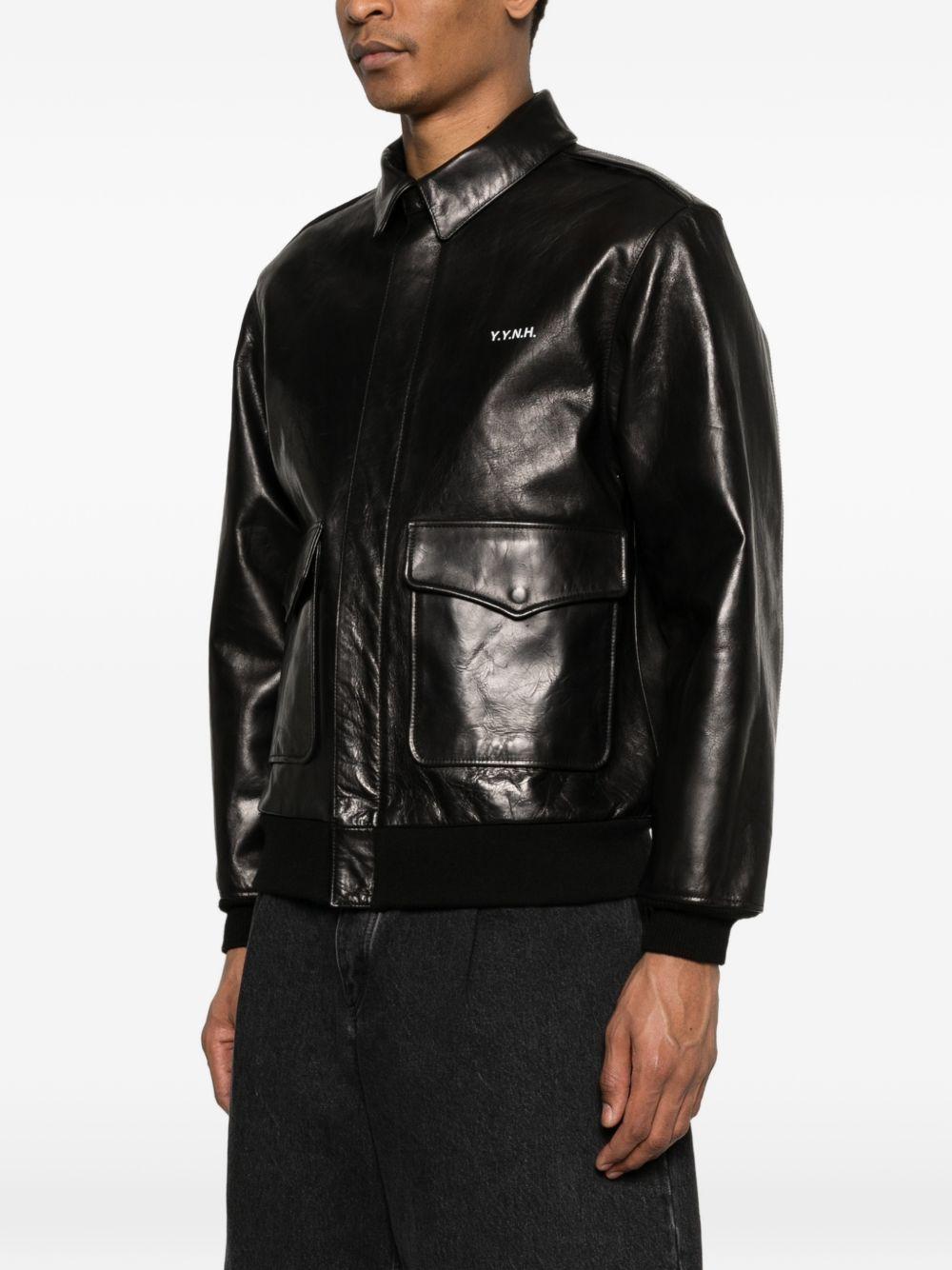 Giacca in pelle in nero Yohji yamamoto - uomo 
