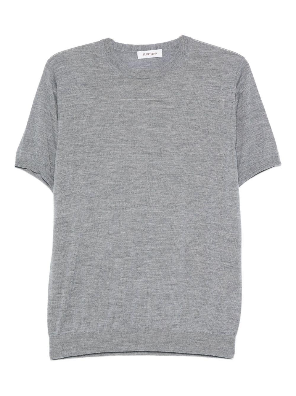 T-shirt girocollo in grigio Kangra - uomo 