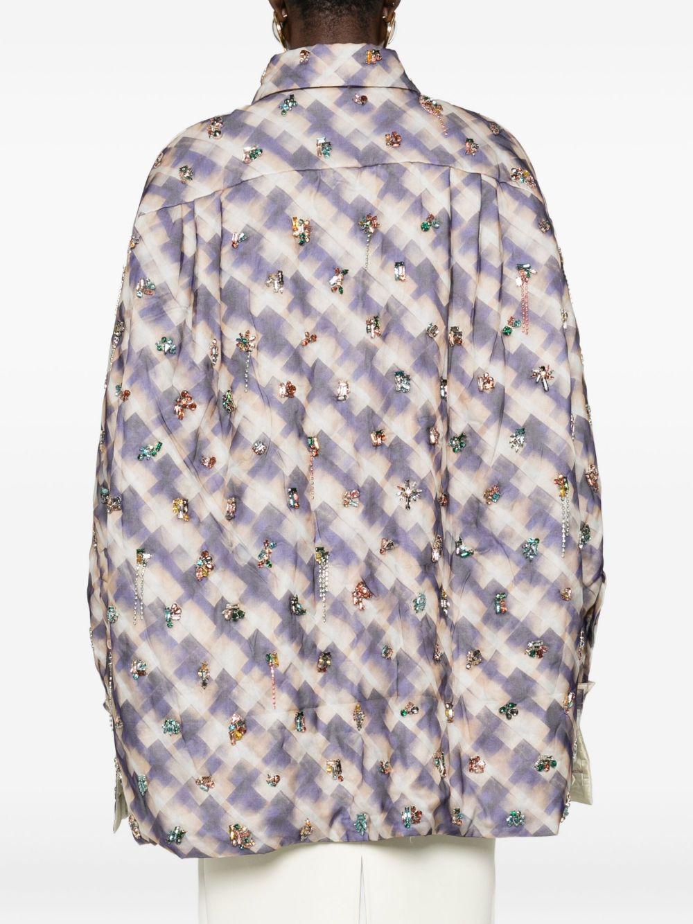 Giacca -camicia a quadri con cristalli in multicolore Dries van noten - donna 