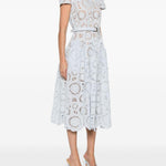 Abito midi in pizzo a fiori in azzurro Self-Portrait - donna 