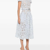 Abito midi in pizzo a fiori in azzurro Self-Portrait - donna 