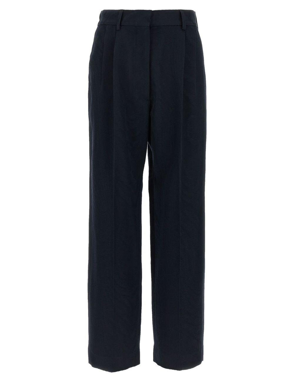 Pantaloni dritti con tasche a pieghe in blu Blazé milano - donna 