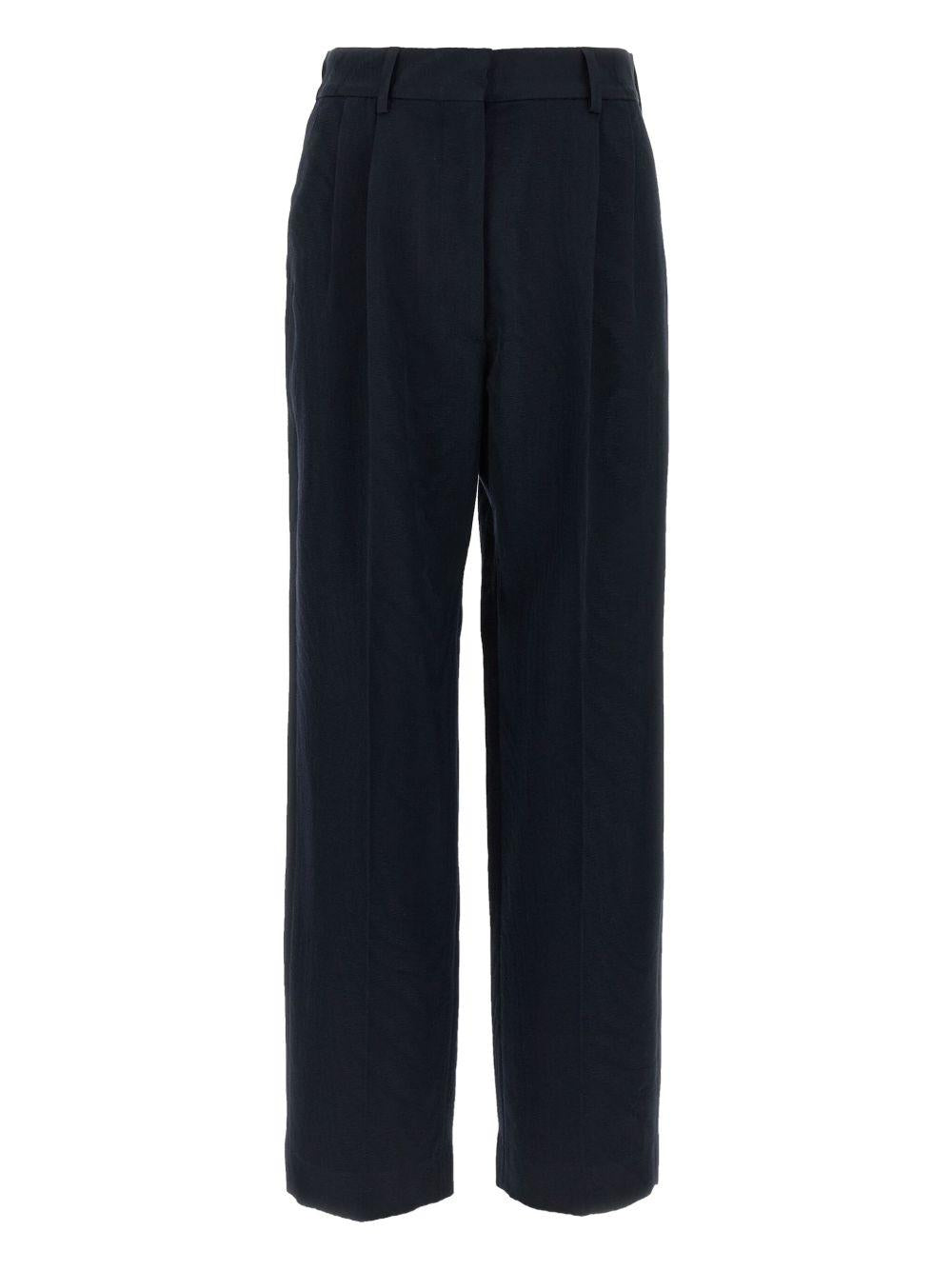 Pantaloni dritti con tasche a pieghe in blu Blazé milano - donna 
