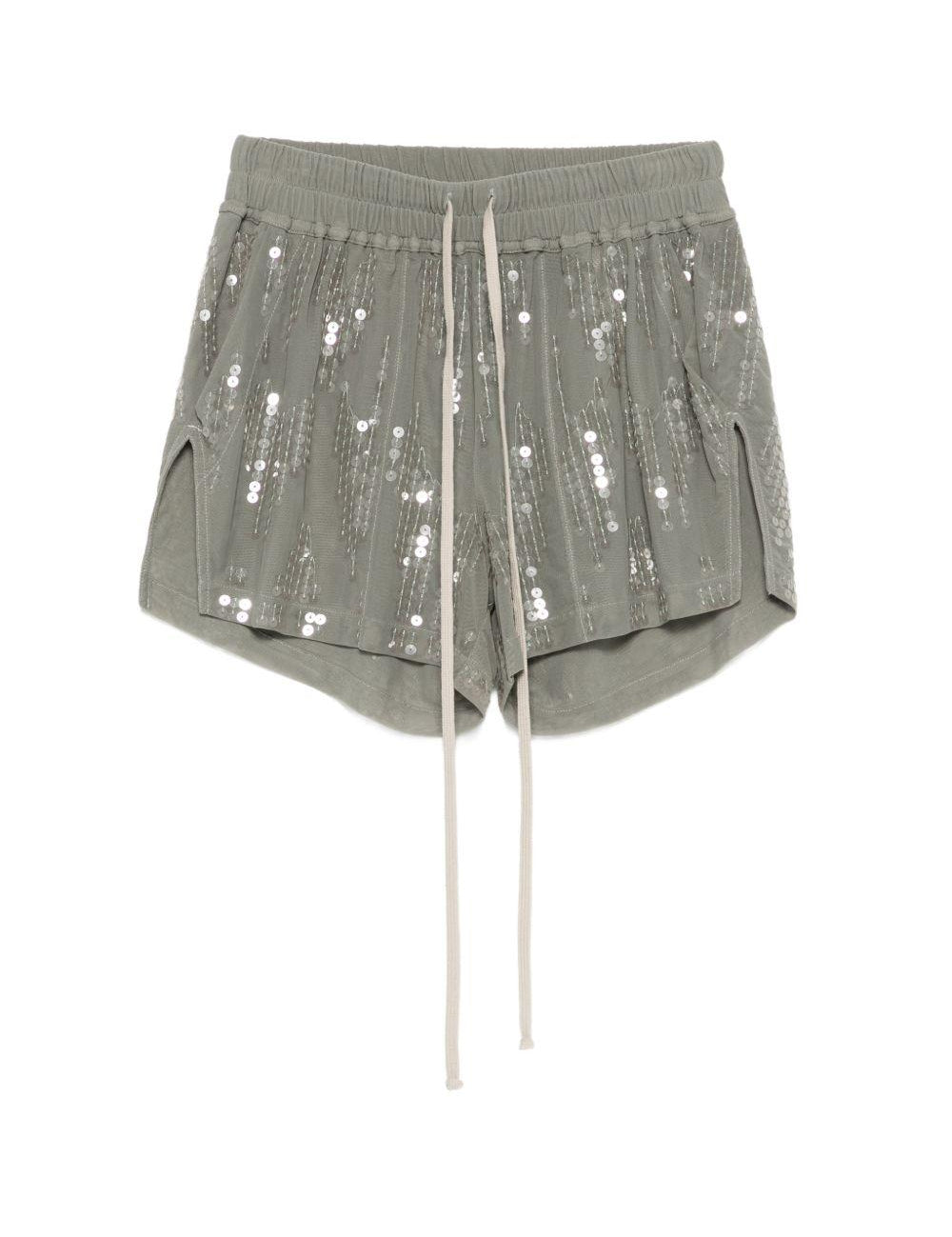 Pantaloncini con paillettes in verde Rick owens lilies - donna 