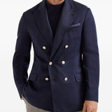 Blazer doppiopetto in blu Brunello cucinelli - uomo 