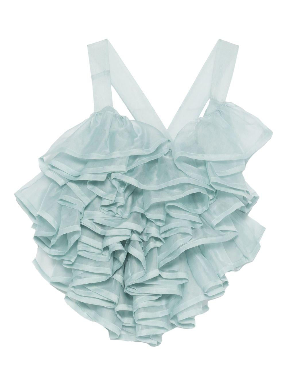 Top con volant in blu Viktor&rolf - donna 