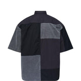 Camicia a maniche corte con design patchwork in nero Comme des garcons homme - uomo 