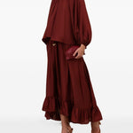 Blusa con decorazioni di perline Aster in bordeaux 