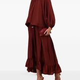 Blusa con decorazioni di perline Aster in bordeaux 
