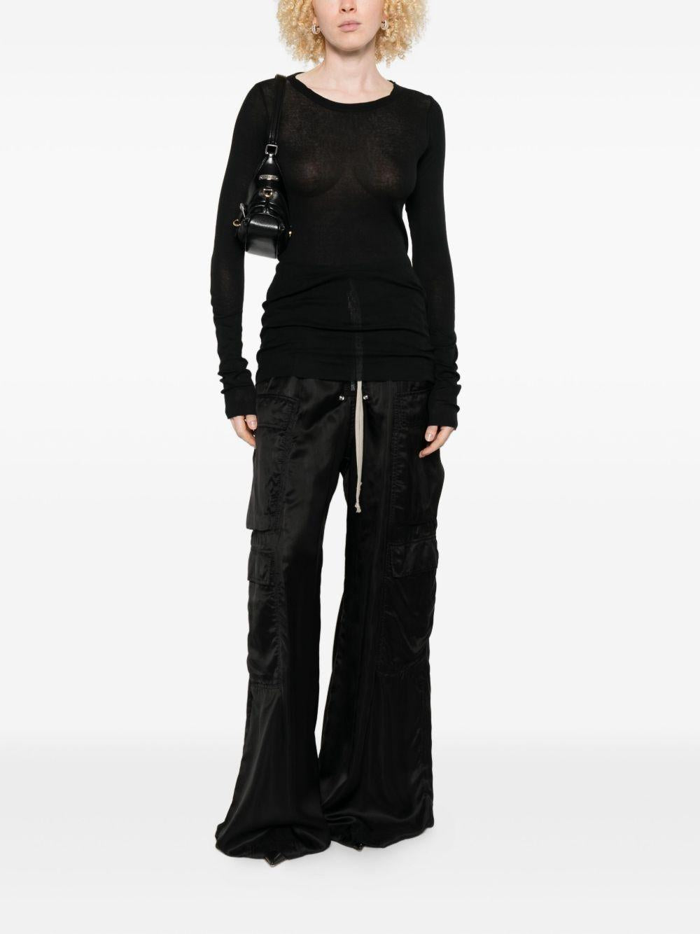 Maglia a maniche lunghe semi-trasparente in nero Rick owens - donna 
