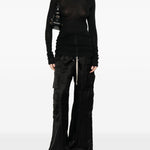 Maglia a maniche lunghe semi-trasparente in nero Rick owens - donna 