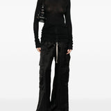 Maglia a maniche lunghe semi-trasparente in nero Rick owens - donna 