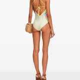 Costume da bagno con stampa floreale  in giallo Self-portrait - donna 