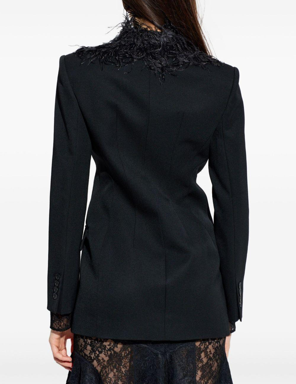 Giacca con piume in nero The attico - donna 