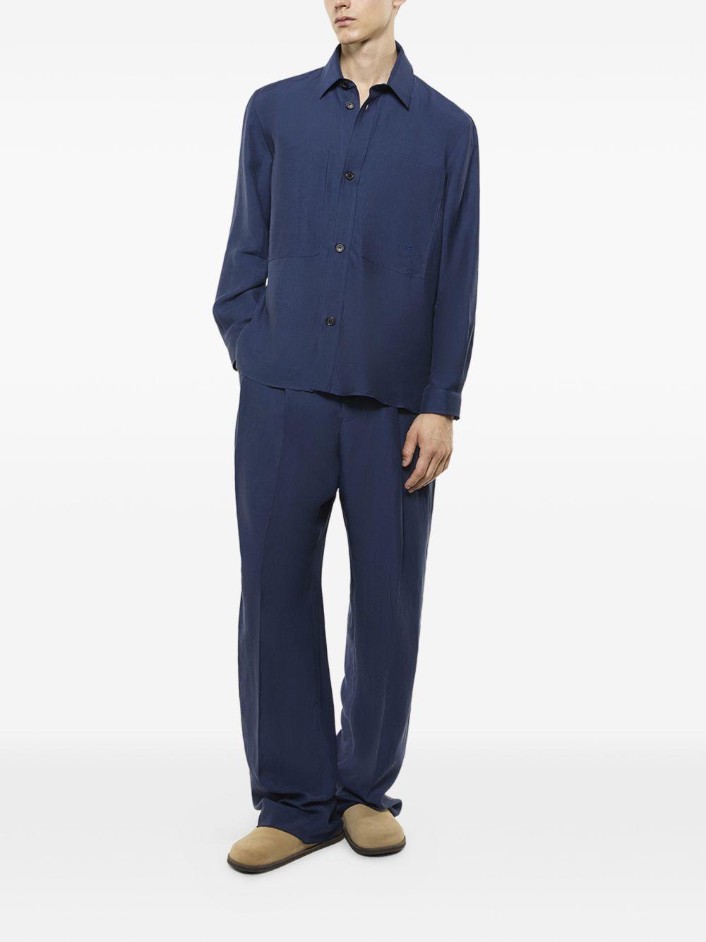 Giacca-camicia con tasche in blu Laneus - uomo 