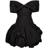 Abito con spalle scoperte con dettaglo a fiore  in nero Magda butrym - donna 