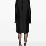 Cappotto senza colleto in seta in nero Toteme - donna 