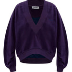 Felpa con scollo a V in viola The attico - donna 
