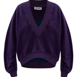 Felpa con scollo a V in viola The attico - donna 