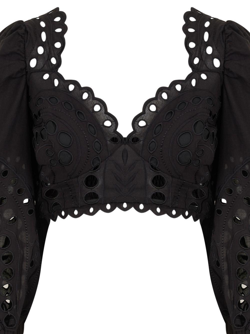 Top Luna con ricamo in nero Charo ruiz ibiza 1989 - donna 